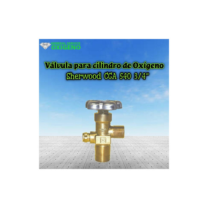Válvula para cilindro de Oxígeno Sherwood CGA540 3/4"