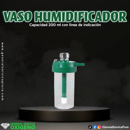 Vaso Humidificador de Oxígeno