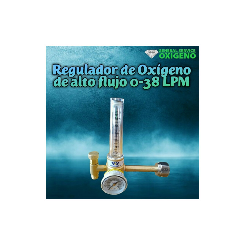 Regulador de Oxígeno de alto flujo 0-38 LPM