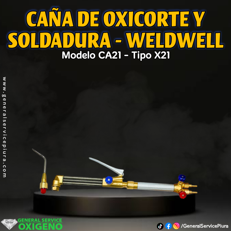 Caña de Oxicorte y Soldadura Weldwell – Modelo CA21 Tipo X21