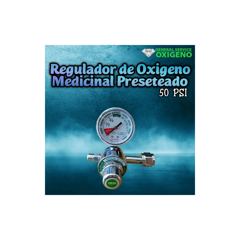 Regulador de oxígeno medicinal presentado 50psi