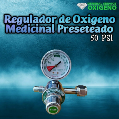 Regulador de oxígeno medicinal presentado 50psi