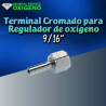 Terminal cromado para regulador de oxígeno 9/16"